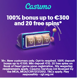 casumo welcome bonus free spin